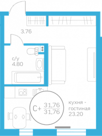 31 м², квартира-студия 4 150 000 ₽ - изображение 58