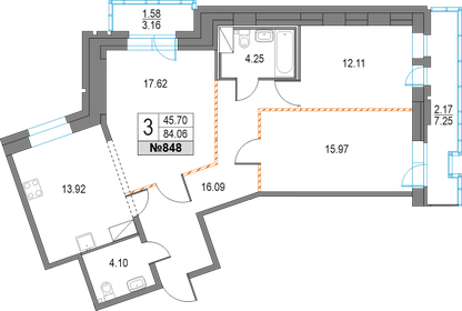 82 м², 3-комнатная квартира 19 445 000 ₽ - изображение 137