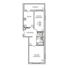 Квартира 57,9 м², 2-комнатная - изображение 3