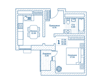 45,3 м², 2-комнатная квартира 4 850 000 ₽ - изображение 17