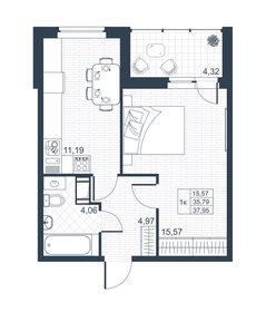 55,5 м², 3-комнатная квартира 4 700 000 ₽ - изображение 24