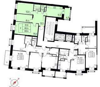 Квартира 68,4 м², 2-комнатная - изображение 2