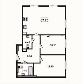Квартира 62,2 м², 2-комнатные - изображение 5
