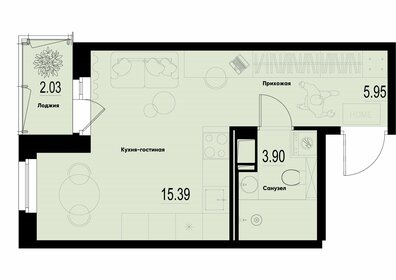 Квартира 26,3 м², студия - изображение 1