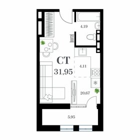 24,4 м², 2-комнатная квартира 7 260 000 ₽ - изображение 1