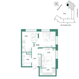 51 м², 2-комнатные апартаменты 7 650 000 ₽ - изображение 34
