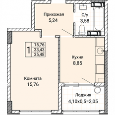 Квартира 35,5 м², 1-комнатная - изображение 5