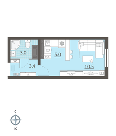 19 м², квартира-студия 3 050 000 ₽ - изображение 58