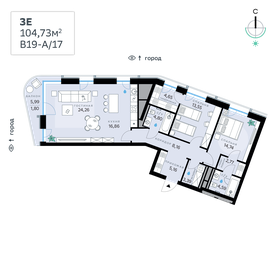 104,4 м², 3-комнатная квартира 50 108 036 ₽ - изображение 56