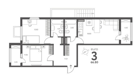 67,9 м², 2-комнатная квартира 6 145 855 ₽ - изображение 13