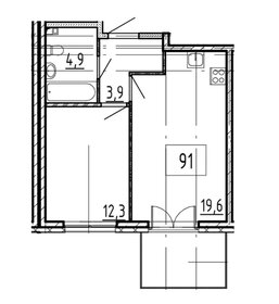 Квартира 42,4 м², 1-комнатная - изображение 1