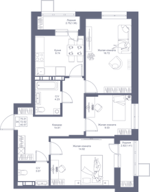 75,3 м², 3-комнатная квартира 15 283 870 ₽ - изображение 36