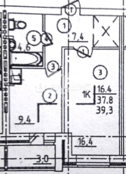 39,3 м², 1-комнатная квартира 3 640 000 ₽ - изображение 1