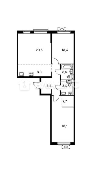 77,7 м², 3-комнатная квартира 24 300 000 ₽ - изображение 1