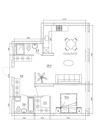 Квартира 62,6 м², студия - изображение 2