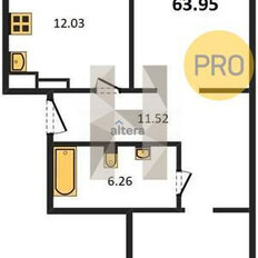 Квартира 64 м², 2-комнатная - изображение 2