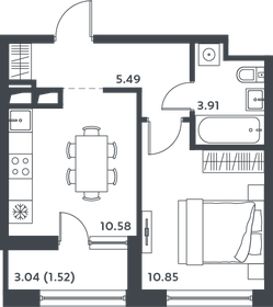 Квартира 32,4 м², 1-комнатная - изображение 1