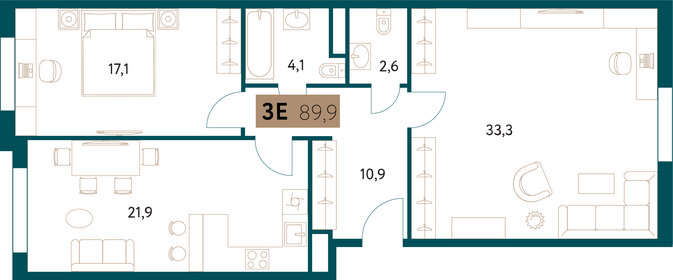 83,8 м², 3-комнатная квартира 48 759 256 ₽ - изображение 36