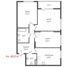 Квартира 89,4 м², 3-комнатная - изображение 2