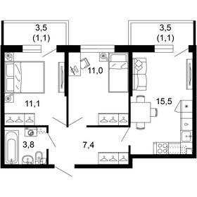 50,3 м², 2-комнатная квартира 19 244 780 ₽ - изображение 24