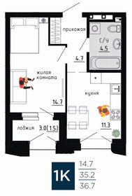 33,8 м², 1-комнатная квартира 6 550 000 ₽ - изображение 6