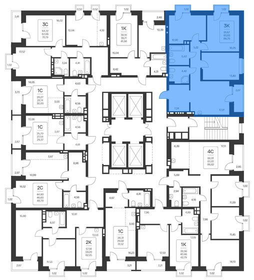 86,8 м², 3-комнатная квартира 12 700 000 ₽ - изображение 1