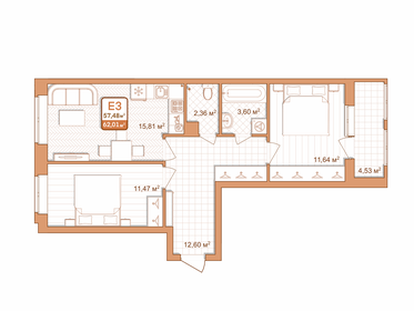 71 м², 3-комнатная квартира 6 399 000 ₽ - изображение 44