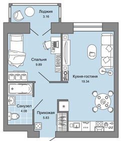 40,7 м², 2-комнатная квартира 4 151 400 ₽ - изображение 44