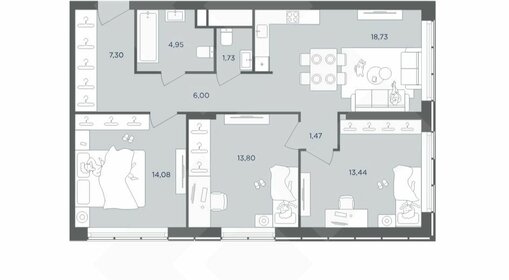 Квартира 80,5 м², 3-комнатная - изображение 4