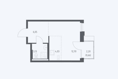 Квартира 27,3 м², студия - изображение 1