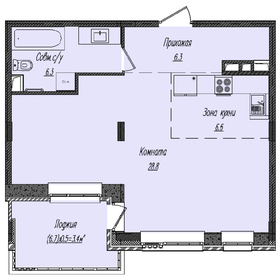 57,4 м², 1-комнатная квартира 15 399 000 ₽ - изображение 48