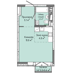 Квартира 30,5 м², студия - изображение 1