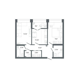 Квартира 64,4 м², 2-комнатная - изображение 2