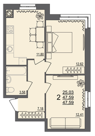 59 м², 3-комнатная квартира 4 500 000 ₽ - изображение 42