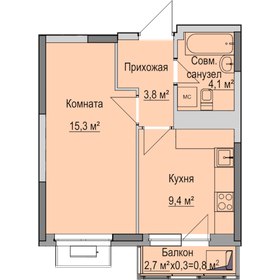 55,6 м², 1-комнатная квартира 5 880 700 ₽ - изображение 31