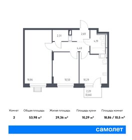 54 м², 2-комнатная квартира 10 382 654 ₽ - изображение 12