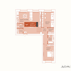 Квартира 86,6 м², 2-комнатная - изображение 4
