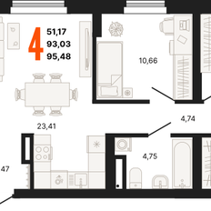 Квартира 95,5 м², 4-комнатная - изображение 2