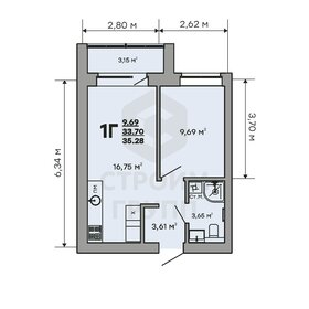 38,5 м², 1-комнатная квартира 3 100 000 ₽ - изображение 57