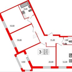 Квартира 85,1 м², 3-комнатная - изображение 4