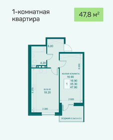 47,8 м², 1-комнатная квартира 6 692 000 ₽ - изображение 59