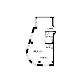 Квартира 62,2 м², 1-комнатные - изображение 1