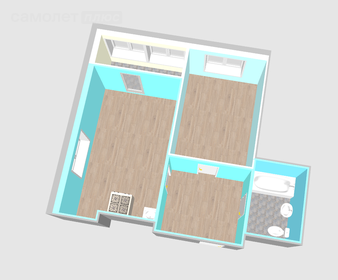 Квартира 34,5 м², 2-комнатная - изображение 2