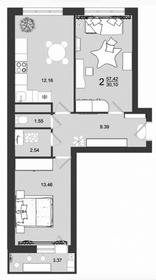 Квартира 57,4 м², 2-комнатная - изображение 1