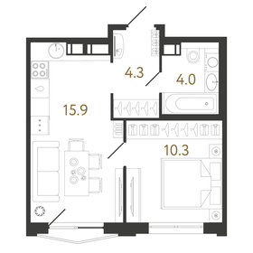 35,1 м², 1-комнатная квартира 9 988 632 ₽ - изображение 1