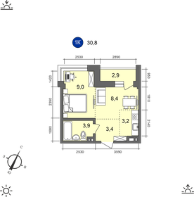 22,5 м², 1-комнатная квартира 5 199 000 ₽ - изображение 10