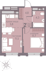 37 м², 2-комнатная квартира 5 100 000 ₽ - изображение 81