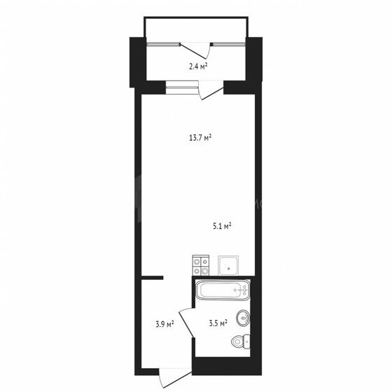 32,5 м², квартира-студия 4 000 000 ₽ - изображение 1