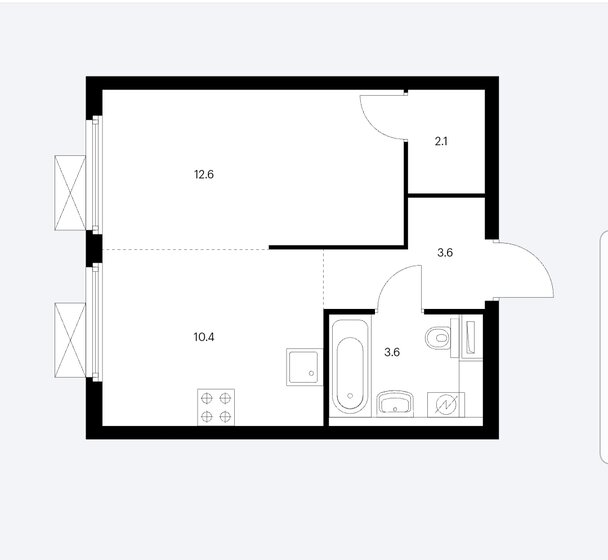 32 м², 1-комнатная квартира 11 500 000 ₽ - изображение 1