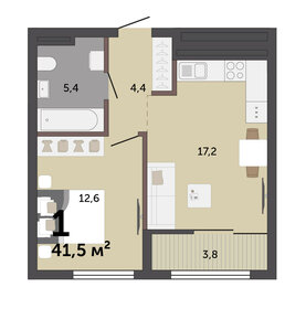 38,9 м², 1-комнатная квартира 6 700 000 ₽ - изображение 56